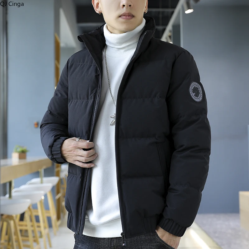 Men's Red Long-sleeved Stand-up Collar Down Jacket, New Winter Coat, Asian Sizes L-8XL，Beige, Gray, Black Parkas.