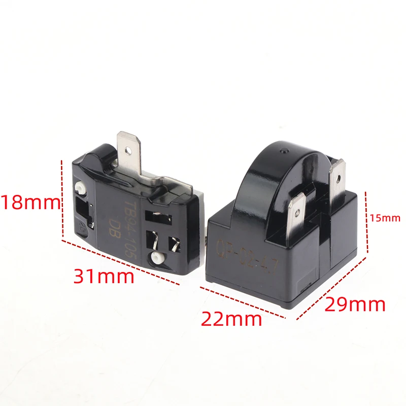 1pcs PTC Starter Relay Refrigerator Starter Relay Refrigerator Overload Protector Compatible With Refrigerator Compressor