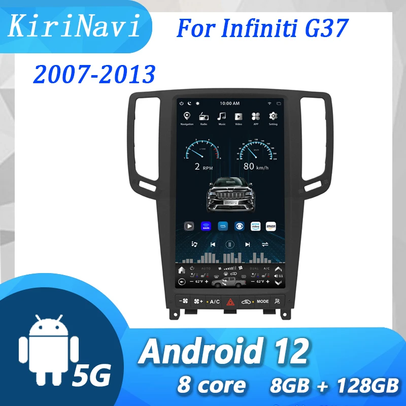 

Вертикальный экран KiriNavi 13,6 дюйма для Infiniti G37 2007-2013 Android 12 автомобильное радио GPS навигация автомобильный Dvd мультимедийный плеер