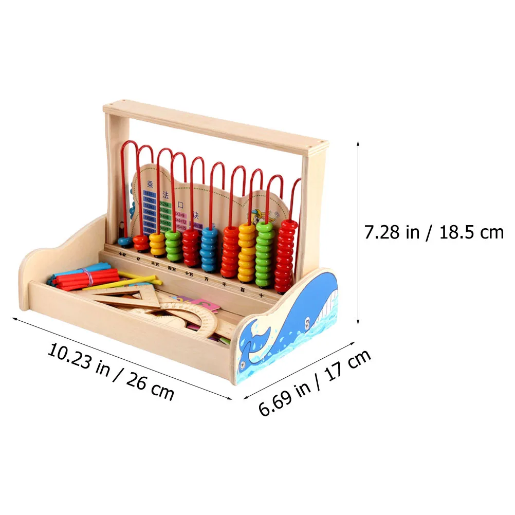 1Set Wooden Abacus Calculation Counter Frame Early Education Math Learning Tools Colorful Learning Aid for Kids