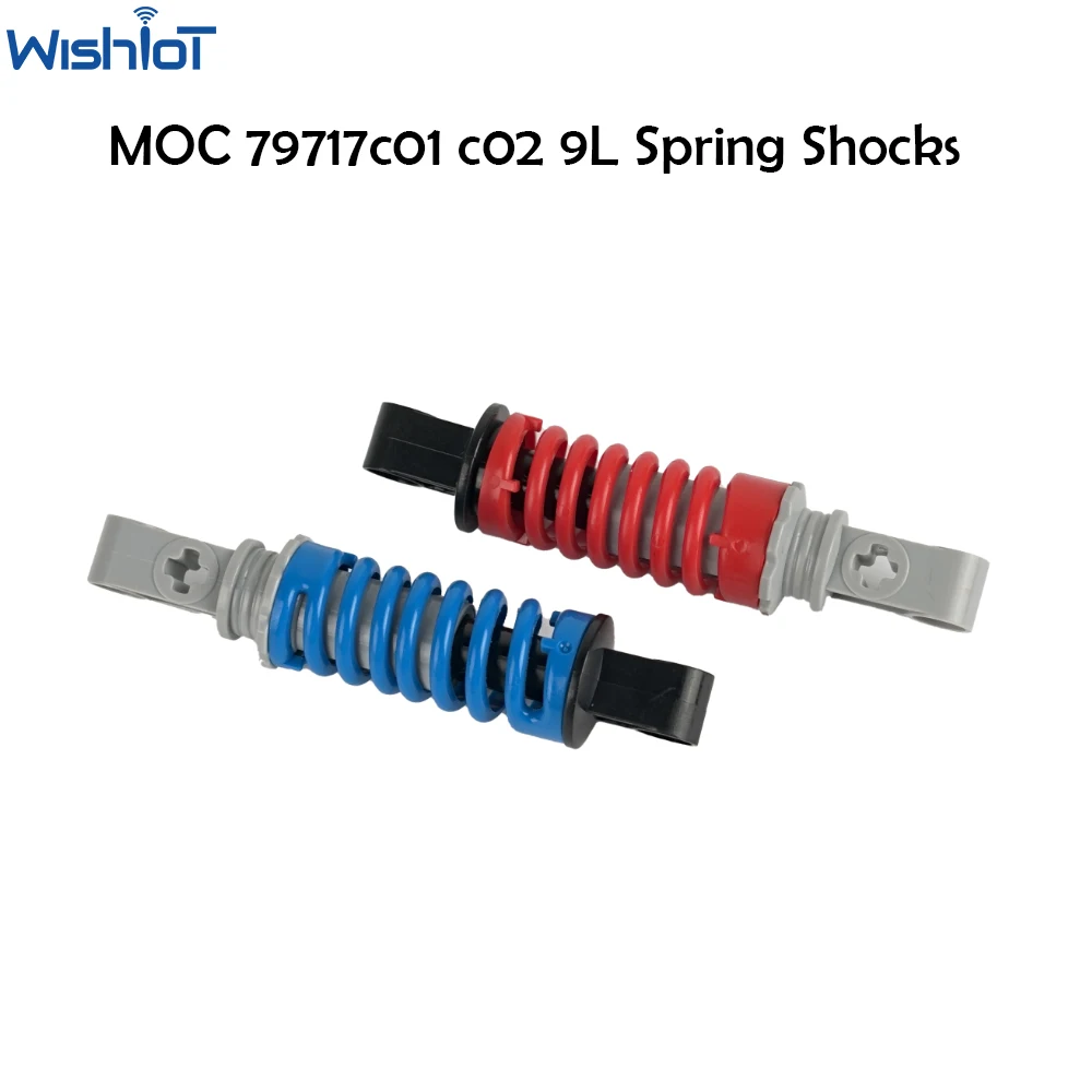 4PCS 9L Shock Absorber Blue/Red Spring 79717c01 79717c02 Technical Parts For MOC Buidling Blocks SP3 RR1000 Model Car Bricks