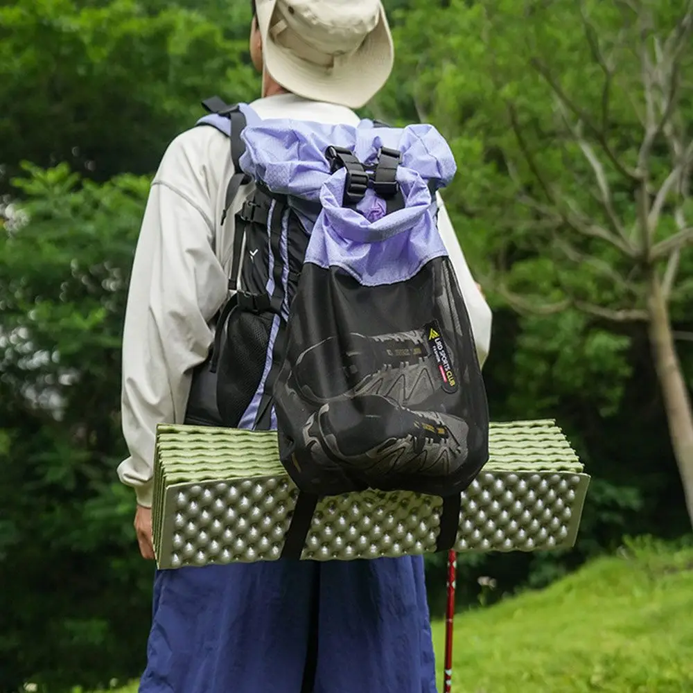 Nylon Mesh External Backpack Shoe Bag Lightweight Space Saving Hanging Shoe Bags Drawstring Drawstring Pouch