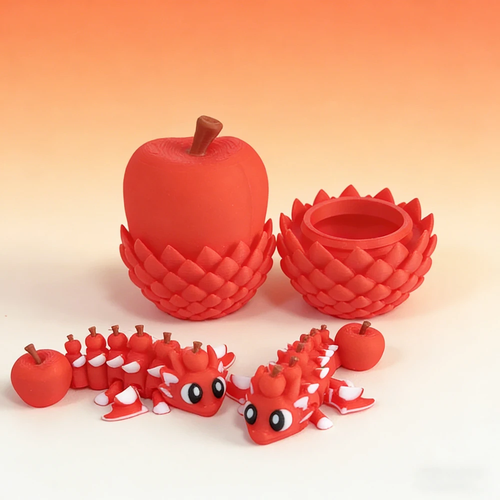 3d Printing Of Cute And Silly Apple Dragon And Egg Plastic Ornament Desktop Decoration Sculpture Ornament Holiday Gift
