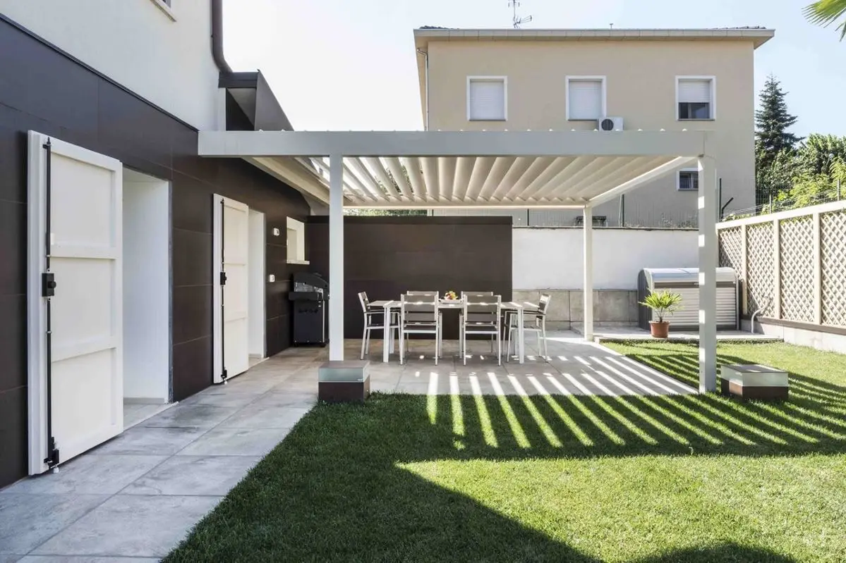 

4x3 Motorised Outdoor Pergola Aluminium 100% Waterproof Louvered Patio Roof Bioclimatic Pergolas for Swimming Pool Sunshade