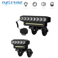 USB Rechargeable Bike Front Light 120dB Cycling Bike Horn Waterproof 6 Lighting Modes Bicycle Bell Front Light Easy to Install