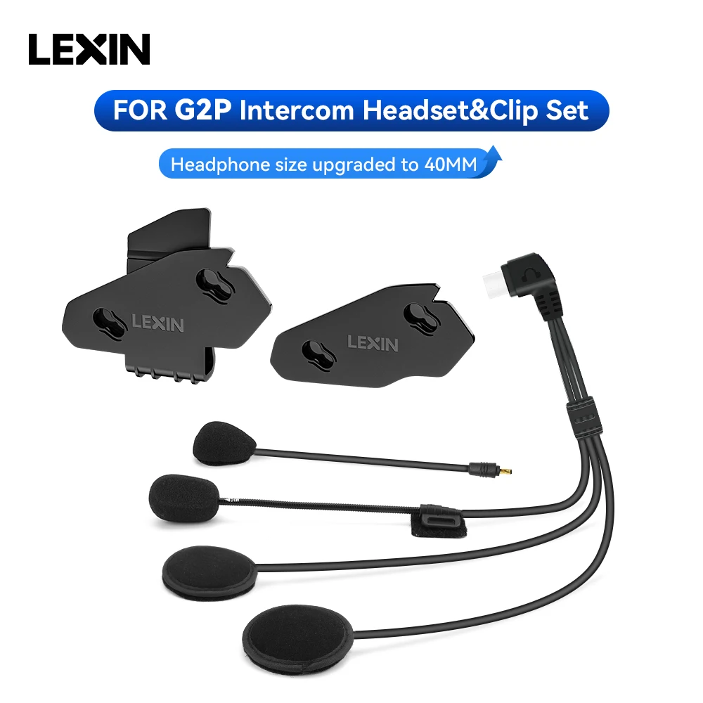 

Brand Lexin intercom Headset & Clip Set Accessories for LX-G2P Bluetooth Helmet Interphone Intercom Headphone Jack Plug