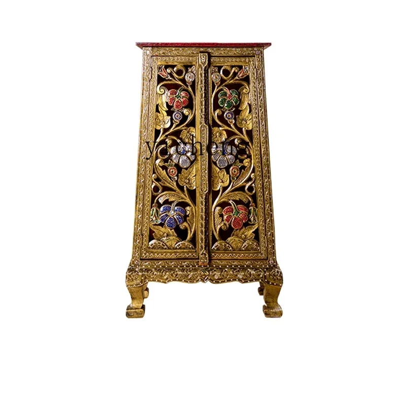 TQH Furniture Thai Solid Wood Foyer Cabinet Alley Cabinet Living Room Dining Room Decorative Cabinet Locker