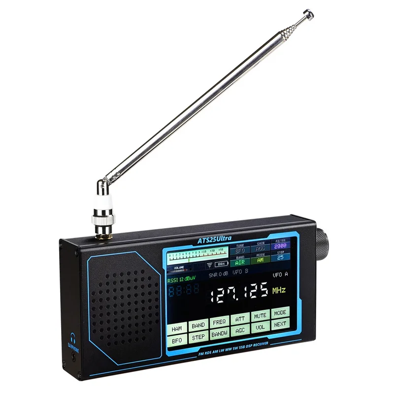 

Приемник HamGeek ATS25 ULTRA FM SW SSB MW LW AIR SDR для авиационного диапазона с поддержкой Bluetooth и Wi-Fi, 4-дюймовый сенсорный экран