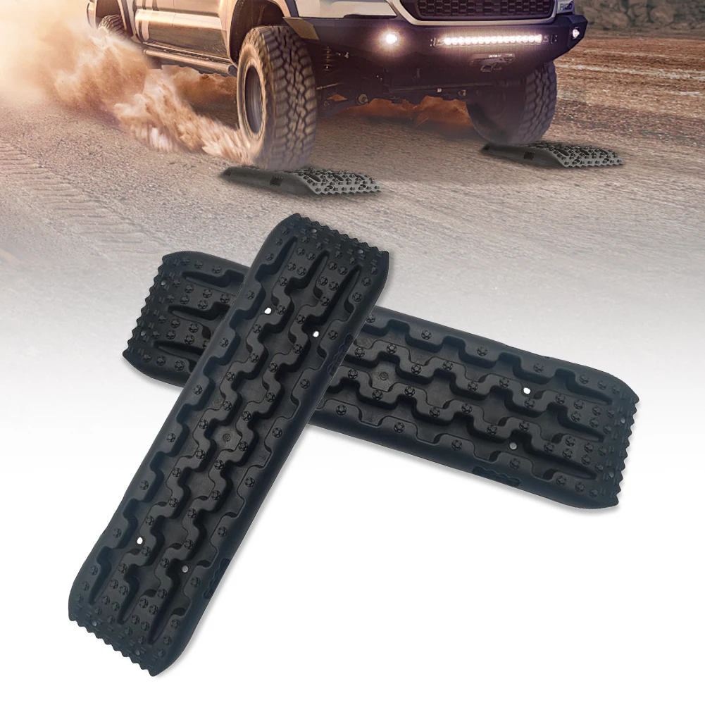 2PCS 10TON Traction Boards Anti-Skid Mud Traction MAT วัสดุ PP Recovery บอร์ดสําหรับ Off-road ยานพาหนะ/รถยนต์/รถปิคอัพ/SUVs/RVs