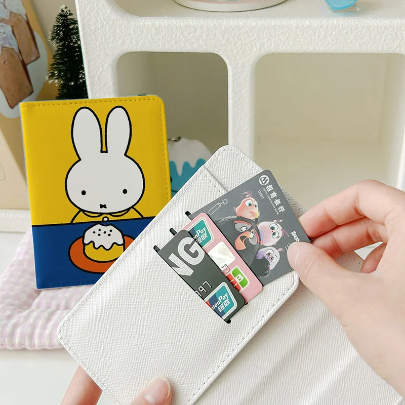 Kawaii Miffy ID Card Passport Wallet Cartoon Anime Portable Student Card Work ID Multi Functional Card Storage Bag Gift for Girl view 2