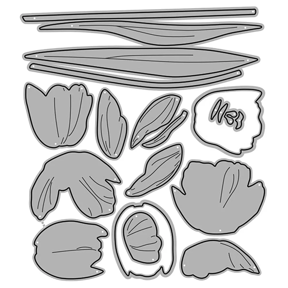 

Iron Cutting Die Tulip Pattern Metal Die for DIY Scrapbooking Photo Frame Craft Making Embossing Supplies