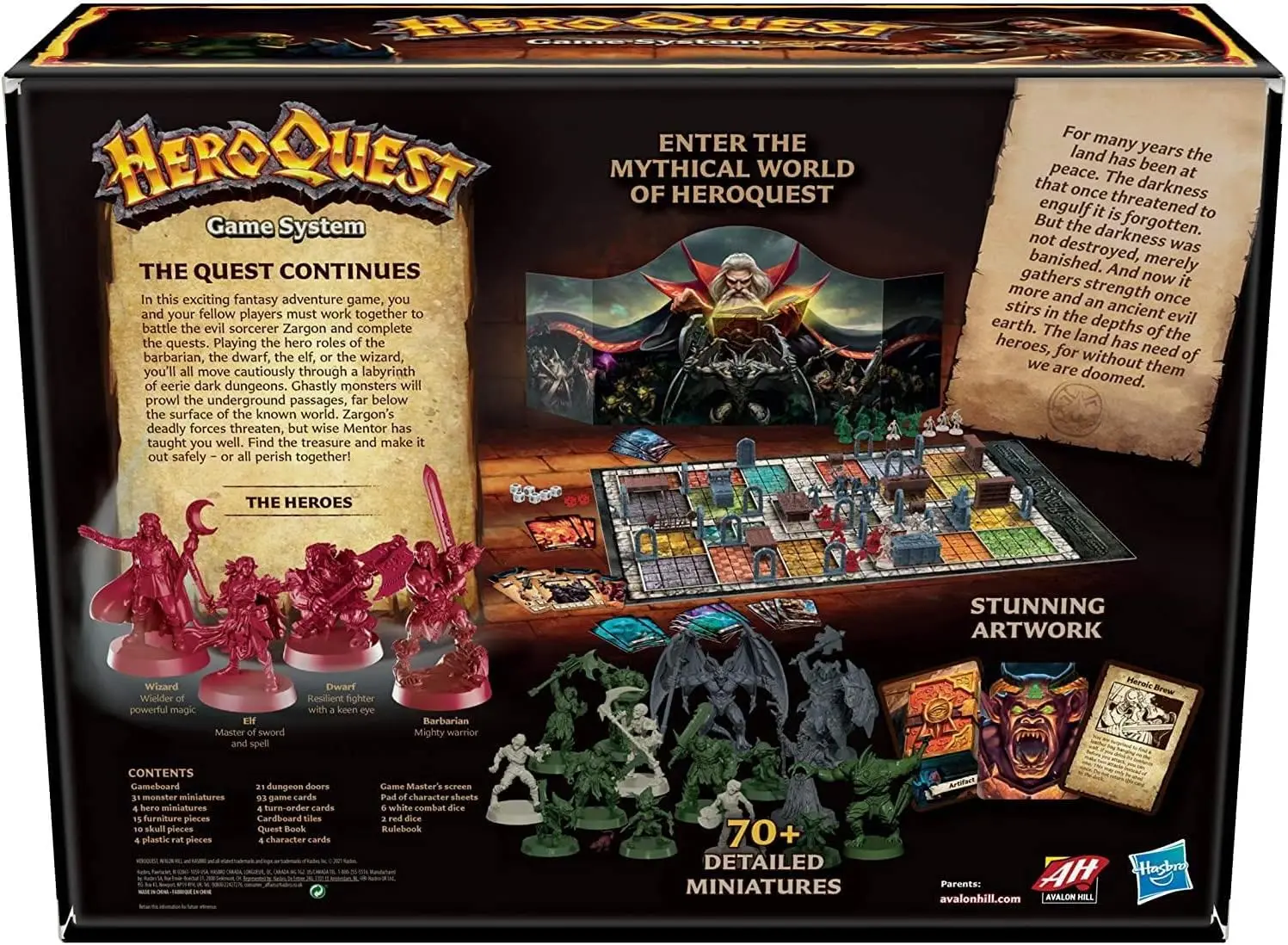 Avalon Hill HeroQuest Game System Jogo de tabuleiro de mesa, Immersive Fantasy Dungeon Crawler Adventure Game para maiores de 14 anos, 2 a 5 Pl