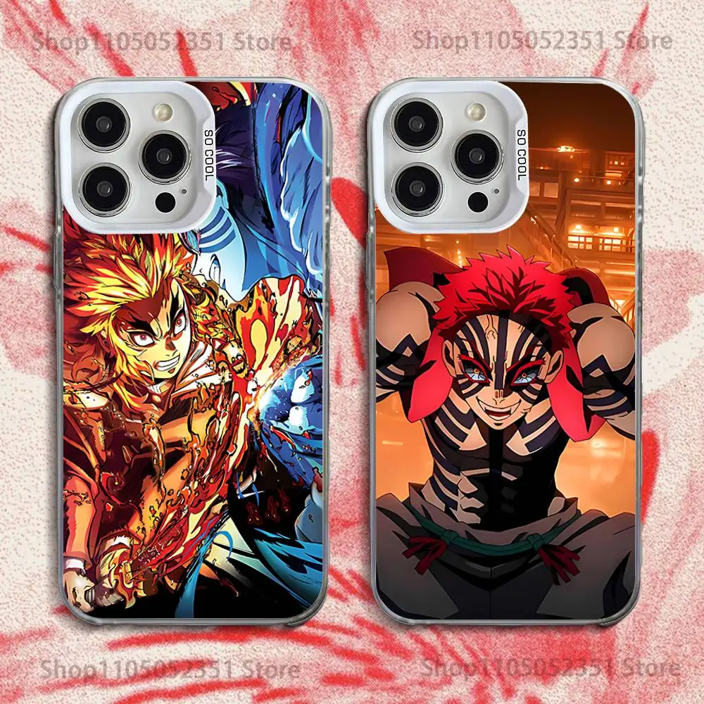 

Rengoku A-Akaza Demon-Slayer Phone Case For iPhone 16,15,14,13,12,11,Pro,XS,Max,Plus,Mini,SE White Candy Matte Shockproof Cover