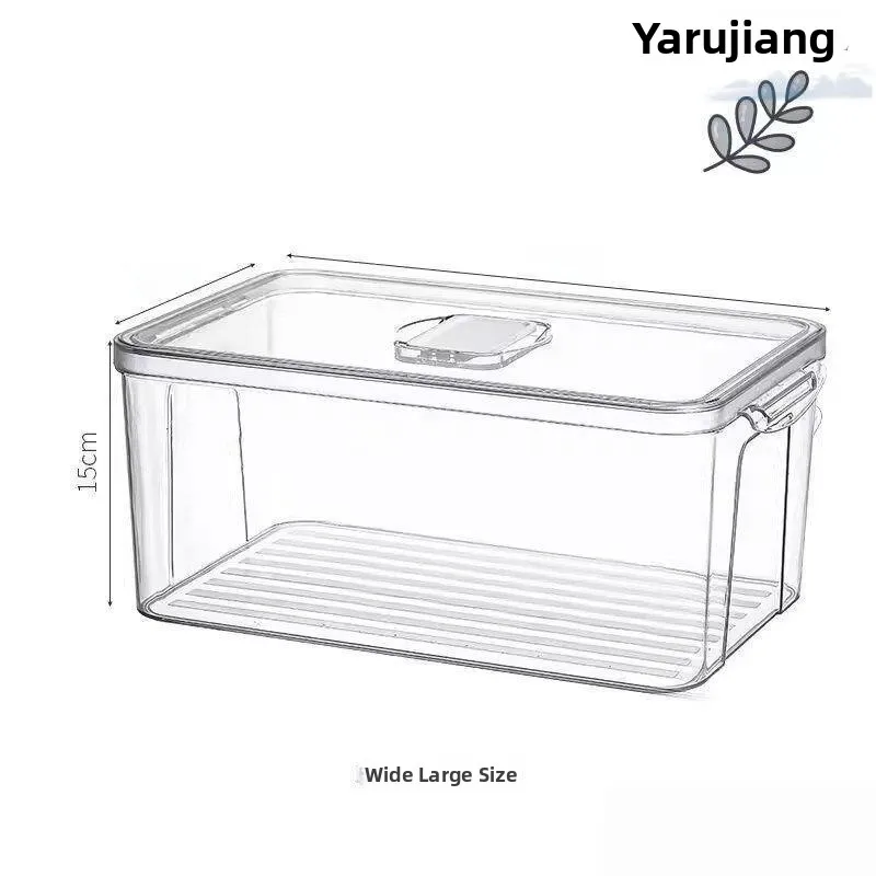 

Deepened Rectangular Plastic Storage Box -Keeping Refrigerator Container with Lid Children's Home Organization Tool