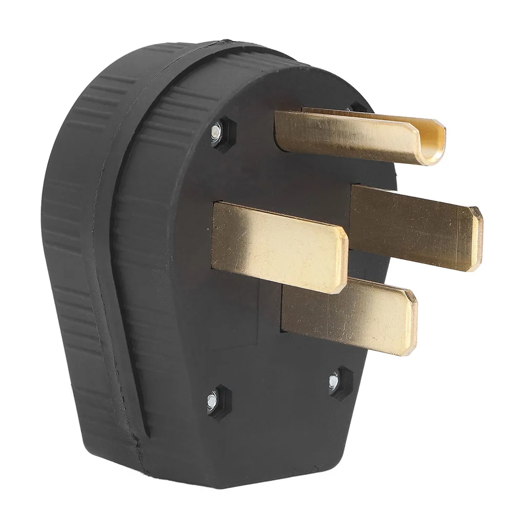 50 Amp For NEMA 1450P Male Connector for Generators and Dryers Built to Last with PA66 Plastic and Brass Contacts