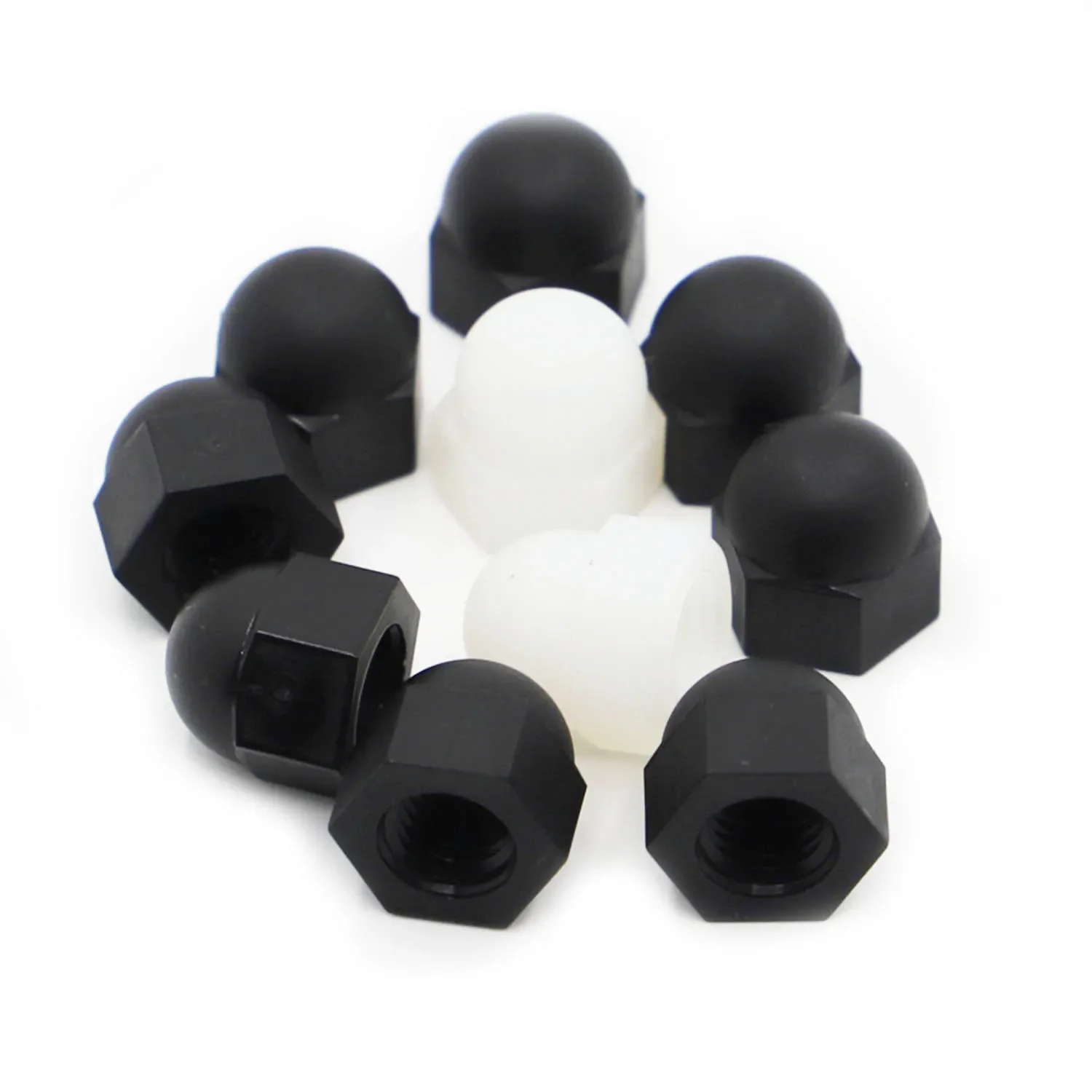 DIN1587 Black White Nylon Cap Nuts M3 M4 M5 M6 M8 M10 M12 Plastic Decorative Cover Semicircle Acorn Nut