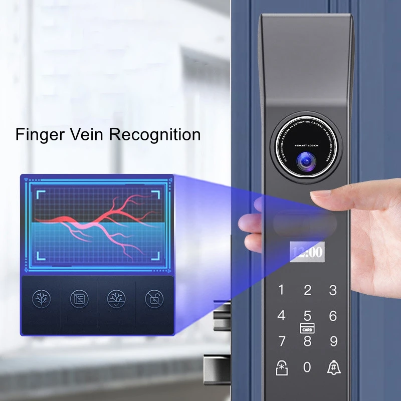 Finger Vein Recognition Lock Visual Intercom Wifi APP Remote Password Cat Eye Home Security Intelligent Electronic Door Lock