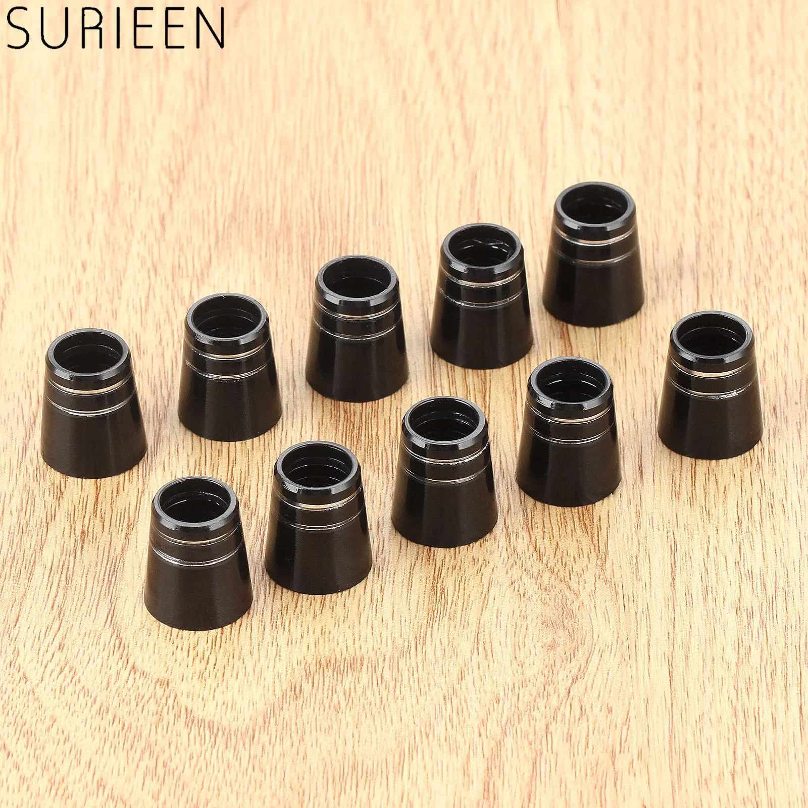 SURIEEN 10pcs Plastic Golf Club Ferrules With Double Ring For 0.335 Inch Tip Irons Shaft 15mm Golf Sleeve Ferrule Replacements