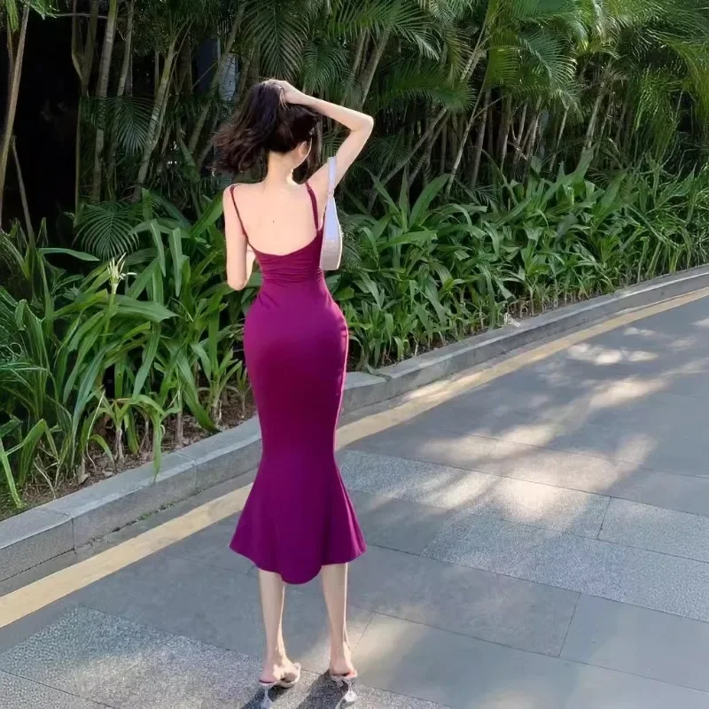 

Women's Solid Color Lounge Slip Dress Elegant Sleeveless Maxi Dress Party Evening Formal Occasions Ladies Summer Dress