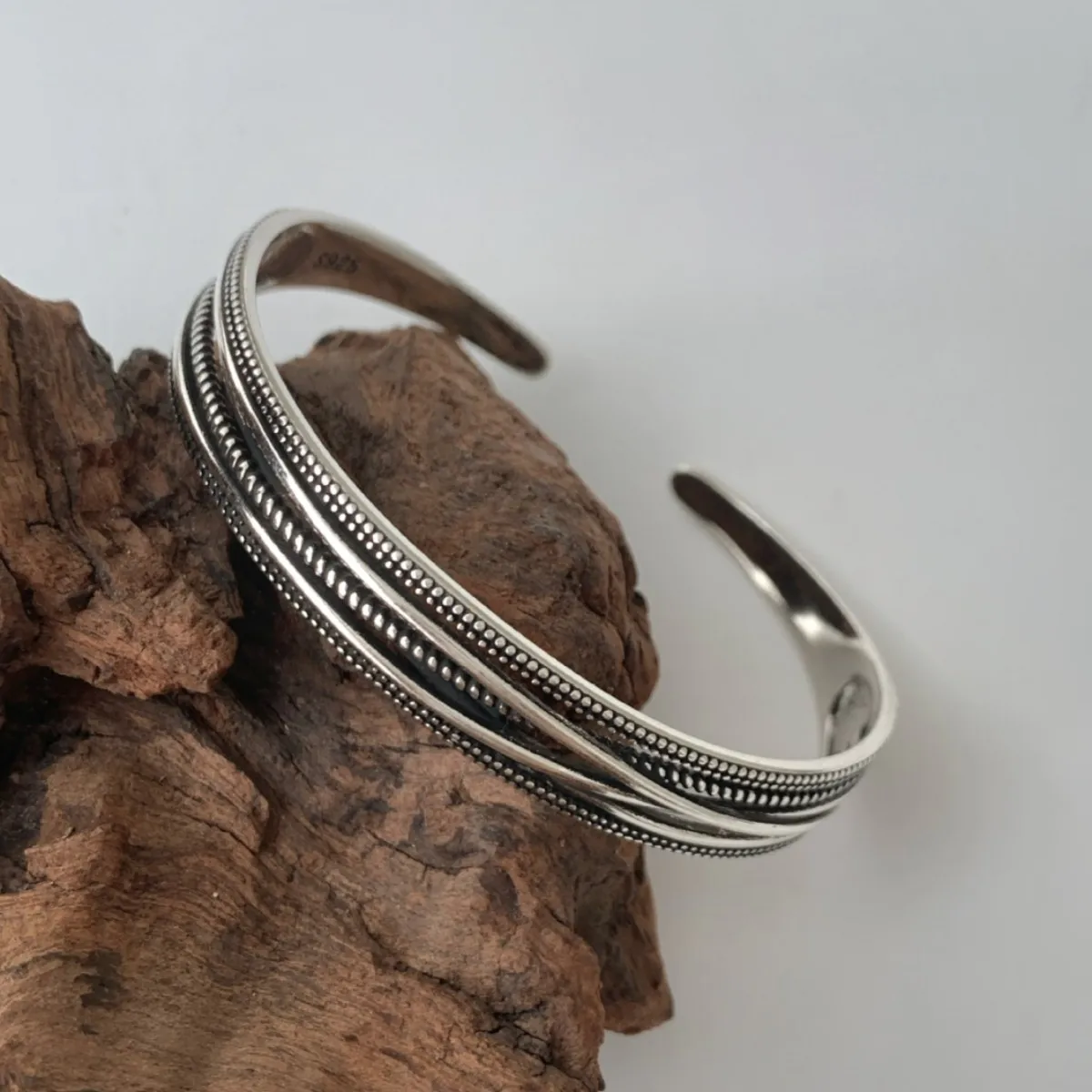 

PANJBJ 925 Sterling Silver Many Layer Bracelet For Women Retro Intersection Texture HipHop Trend Jewelry Gift Dropshipping