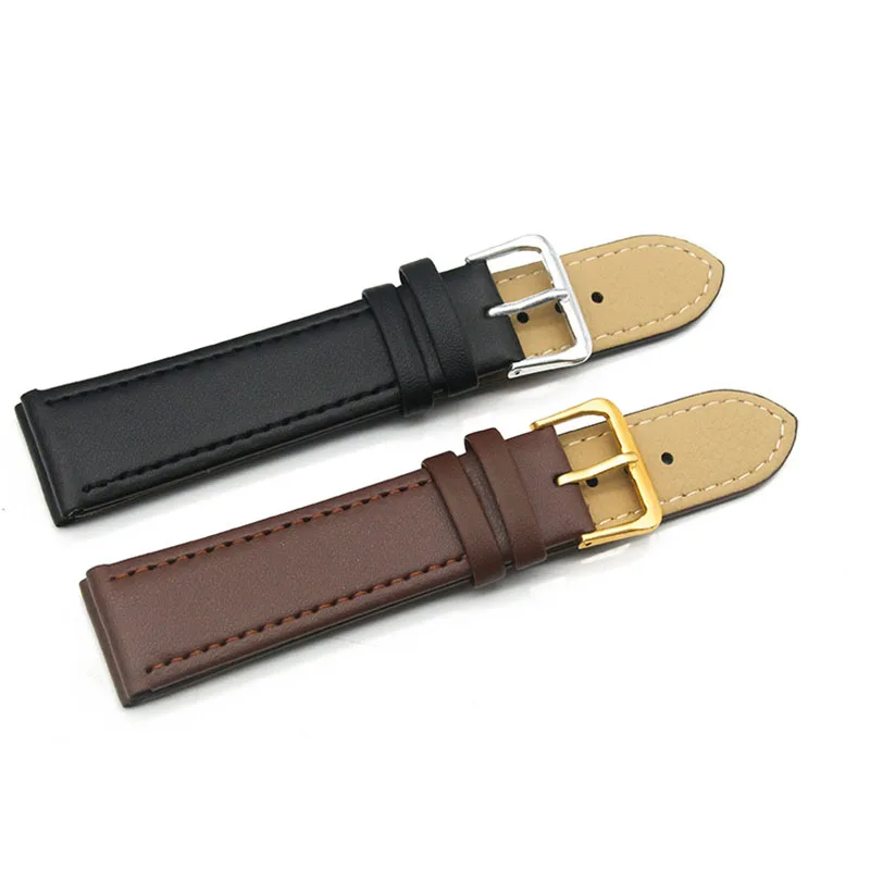 Men&Women PU Leather Strap Watch Band Black Brown 12mm 14mm 16mm 18mm 20mm 22mm 24mm Watch Strap Relogio Masculino Accessories