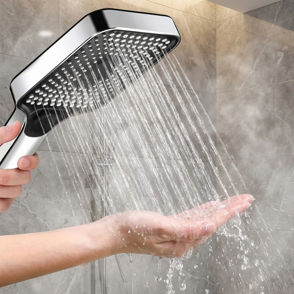 

Adjustable 3-Mode Rainfall Shower Head Large Flow High Pressure Water Saving Shower Mixer - Bathroom Accessory