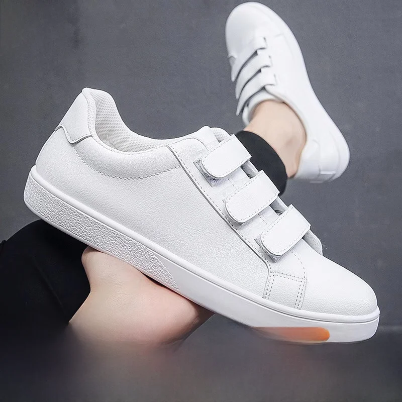 Men's Casual Sport Shoes Anti-slip Wear-resistant Work Shoes Magic Tape Fall Winter New Style Leisure Board Shoes Rubber Sole