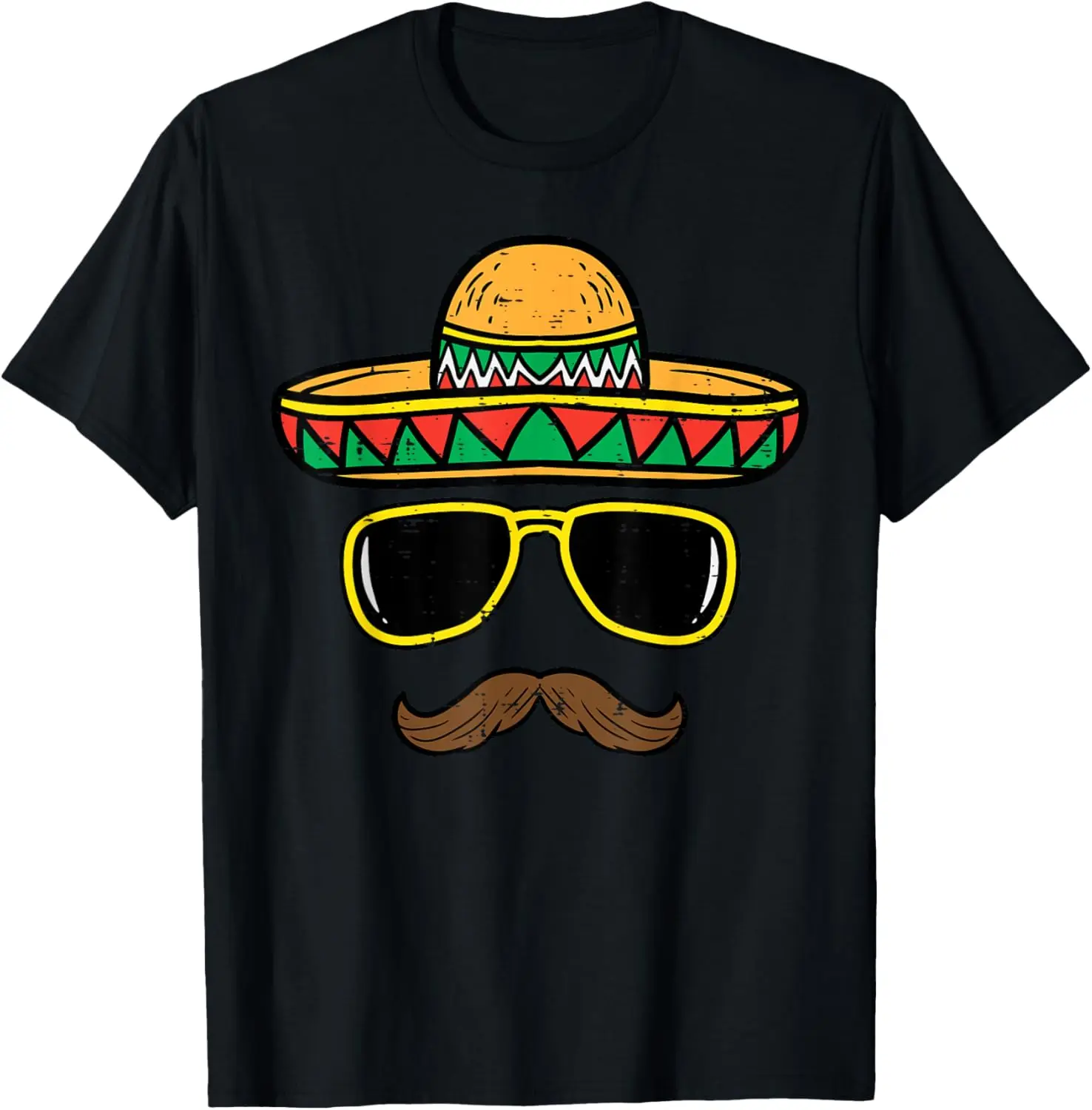 

Sombrero Face Cinco De Mayo Mexican Fiesta Party Kids Boys T-Shirt