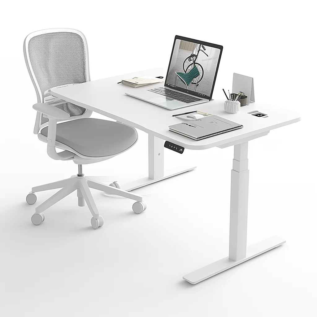 

Home Lifting Electric Standing Desk Electric Height Adjustable Sit Stand Desk Adjustable Metal Leg Office Reception Desk
