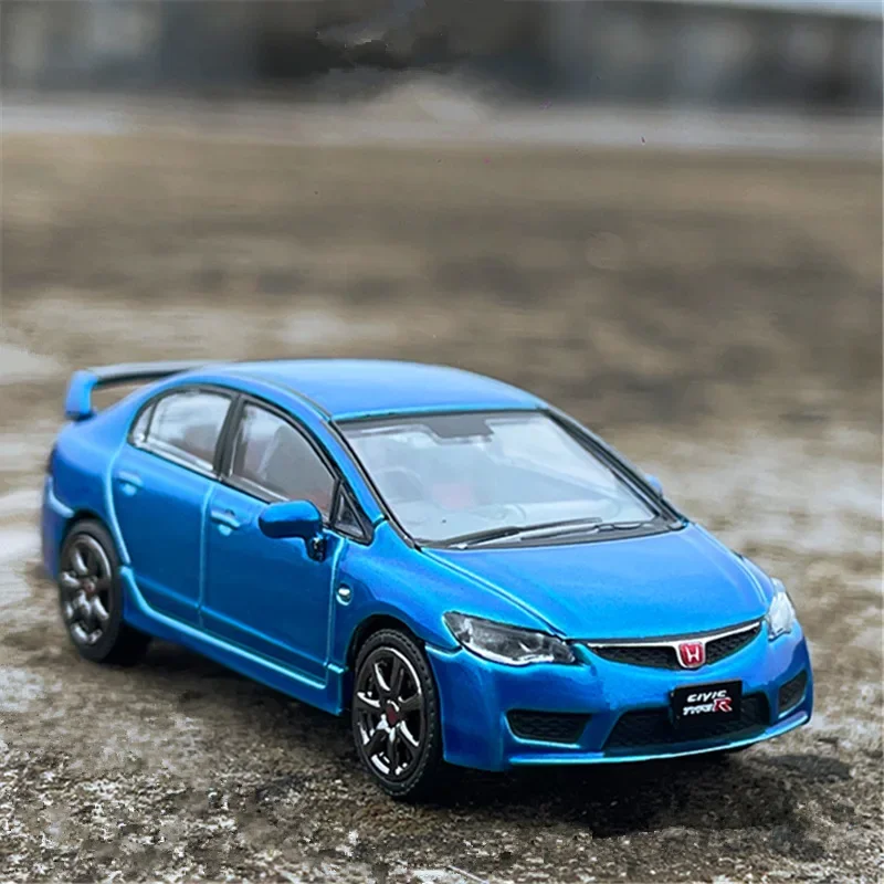 1/64 Honda Civic Type-R FD2 Alloy Sports Car Model Diecast Simulation Metal Toy Mini Car Vehicle Model Miniature Scale Kids Gift