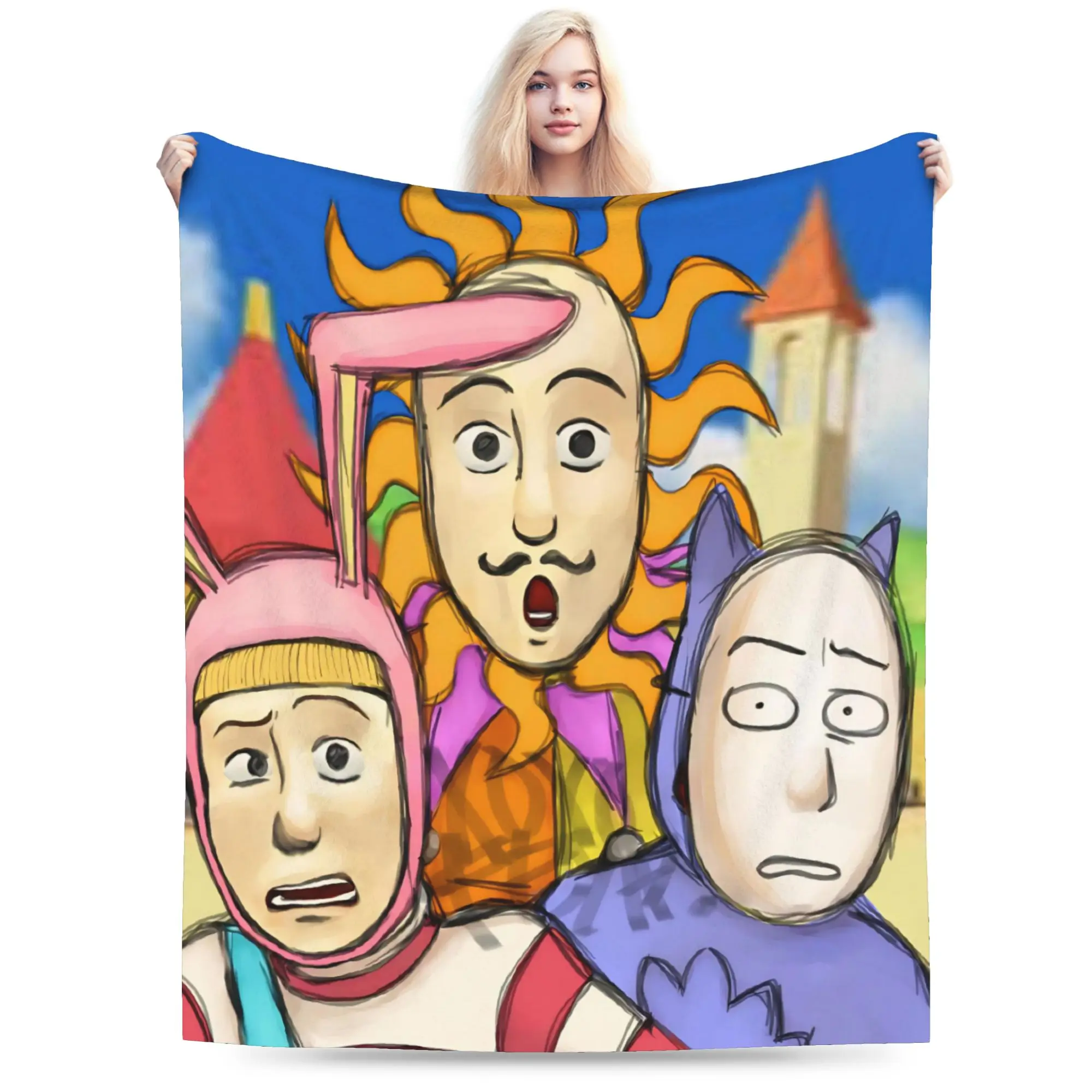 Popee the Performer Blanket Coral Fleece Plush  Relax Super Soft Throw Blanket for Bedding Plush Thin Quilt