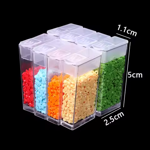 20-120PCS Plastic Square Bottles Diamond Painting Storage Box Bead Storage jar Organizer Diamond Painting Tool Accessories