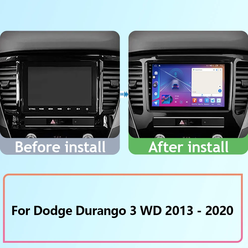 Car Android For Dodge Durango 3 WD 2013 - 2020 Auto Radio Stereo Head Unit Multimedia Player Navigation Carplay QLED NO 2din DVD