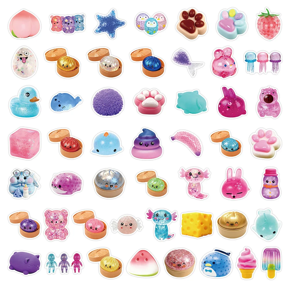 50 Stück Squishy Spielzeug Graffiti-Aufkleber Niedliche Kreative Cartoon-Sticker DIY Gepäck Handy Gitarre Scrapbook Wasserfeste Aufkleber Kinderspielzeug – Detail 6
