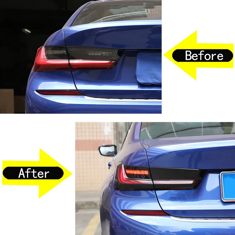 For BMW 3 Series G20 2019-2022 Black Car Tail Light Cover Indicator Reversing Light Protection Cover Decoration Accessories