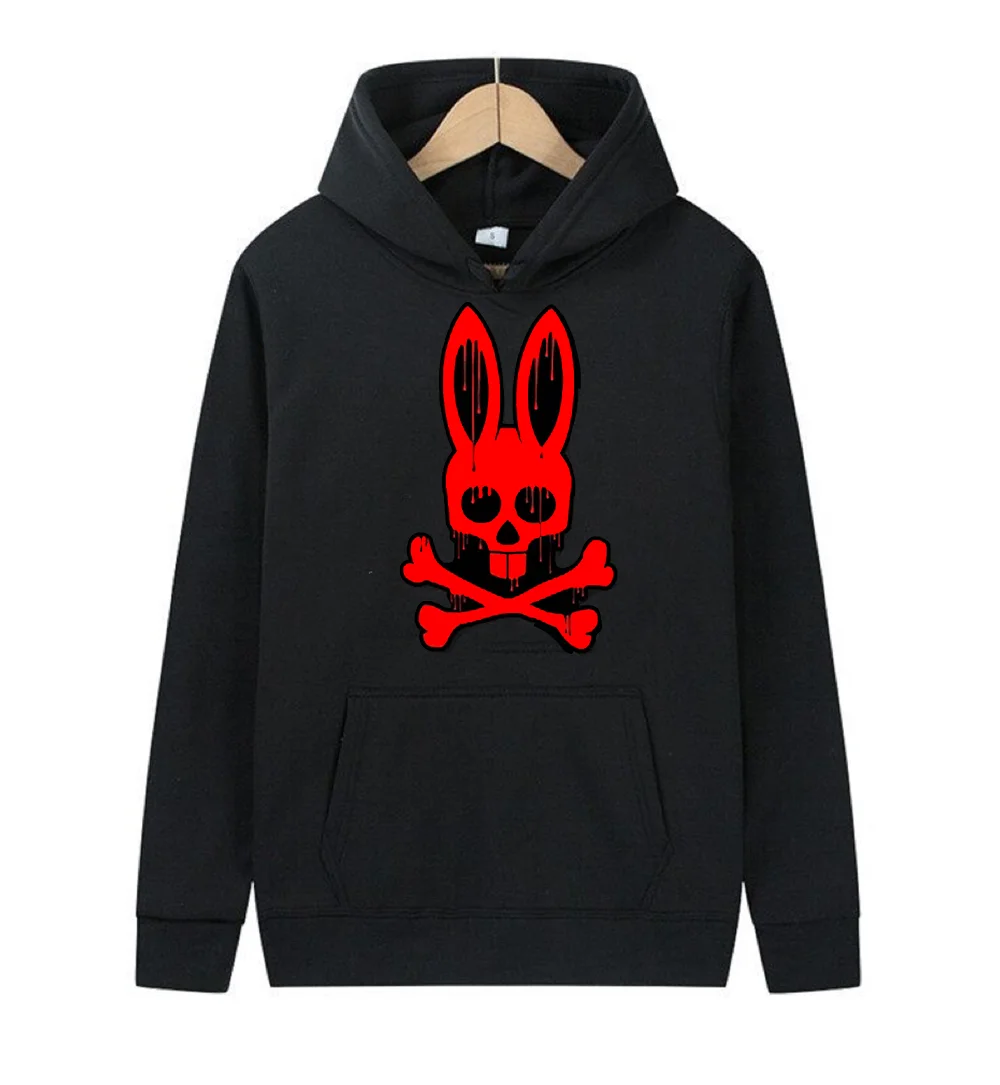 

Personalized Bloody Rabbit Horror Print Hot Selling, Men's and Women's Halloween Party Dress Up Clothing Warm Hoodies