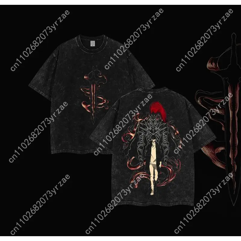 

Ретро футболка Sung Jin Woo для мужчин и женщин, винтажная футболка высокого качества, хлопковая модная футболка с короткими рукавами, мягкие дышащие топы