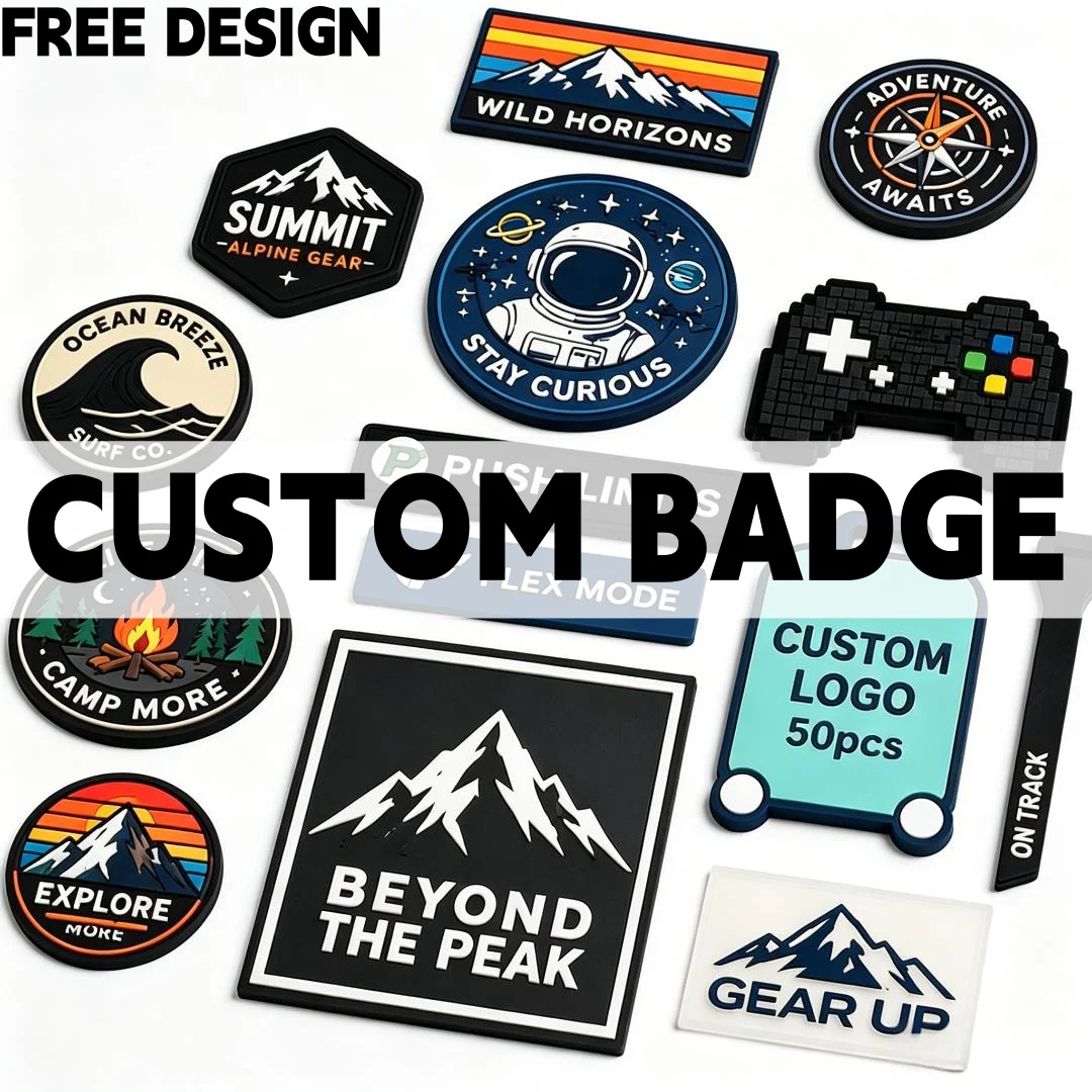 Customizable Logo Rubber Badge High Quality 3D Embossed PVC Patch Hot Sale For Apparel Backpack Outdoor Gear No MOQ