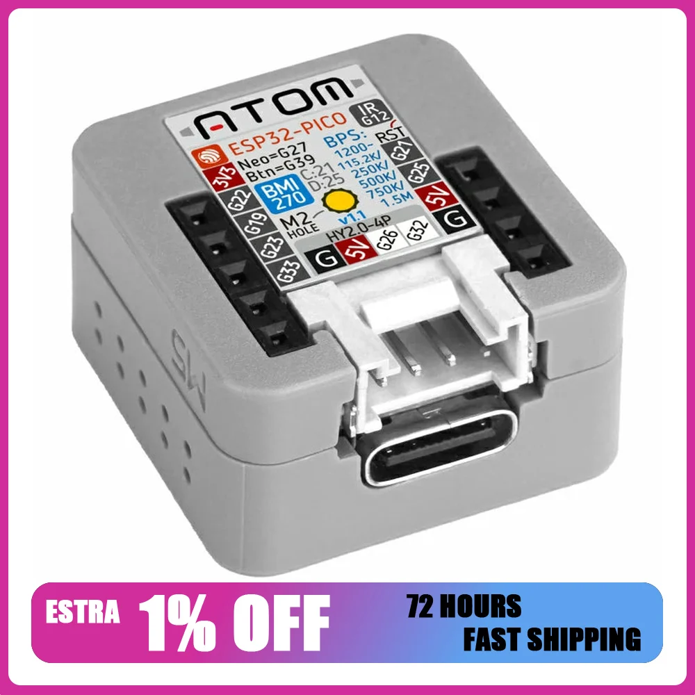 M5Stack Atom Matrix V1.1 ESP32 IoT Development Kit with 5x5 RGB LED Matrix and BMI270 Sensor
