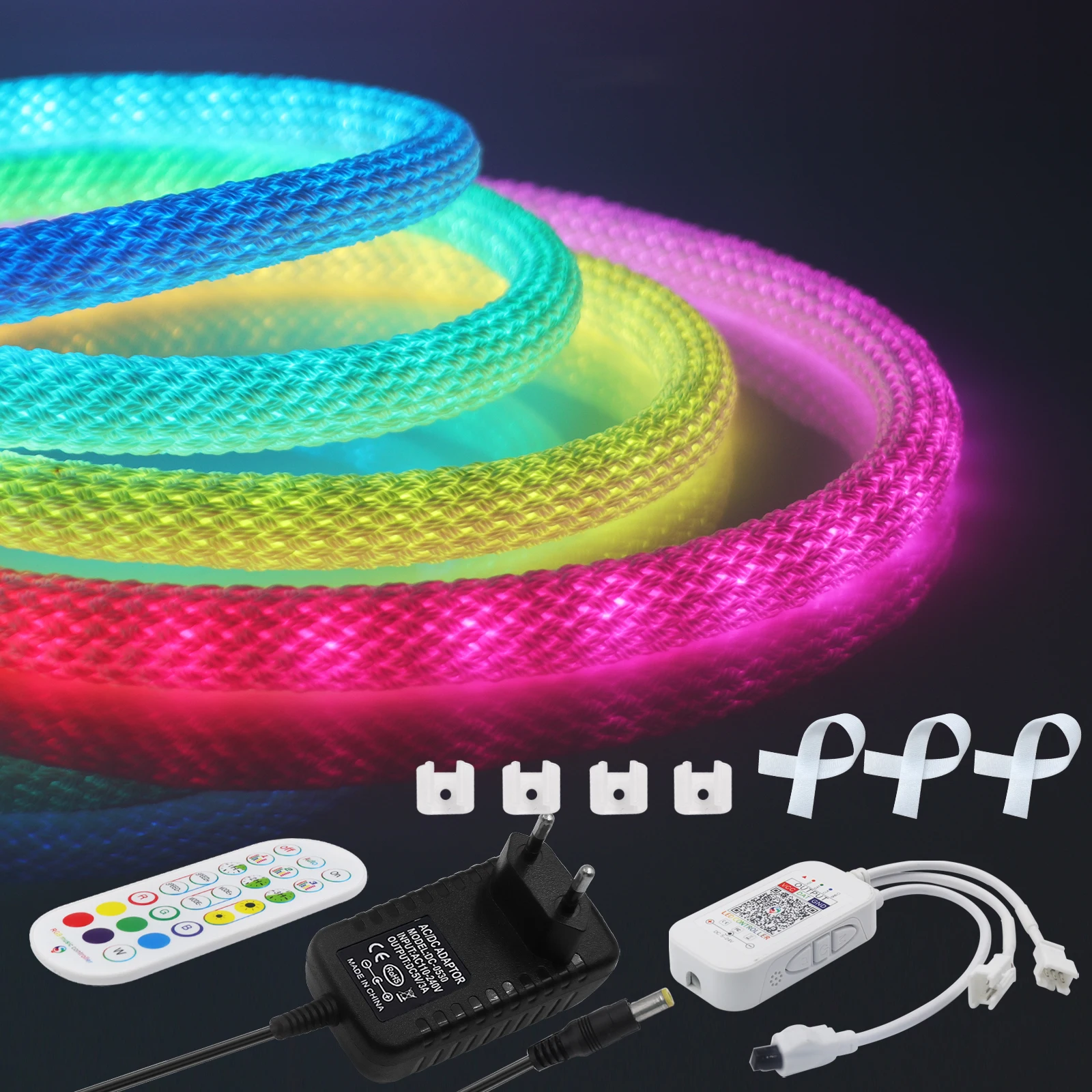 5V WS2812B adresowalne światło Neon RGB 50 pikseli/m WS2812 IC w pełnym kolorze taśma oświetlająca Neon linowy znak pilot aplikacji Bluetooth