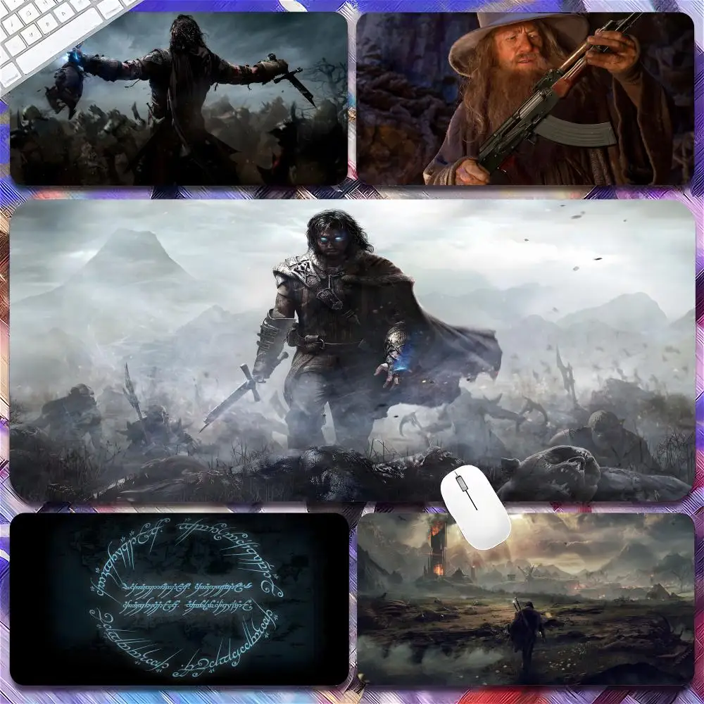 S-Shadow Of Mordors Middle-earths  Mouse Pad Tapetes de Mesa Teclado, Borracha Kawaii, Tapete de Mesa Antiderrapante, XXL,90x40c