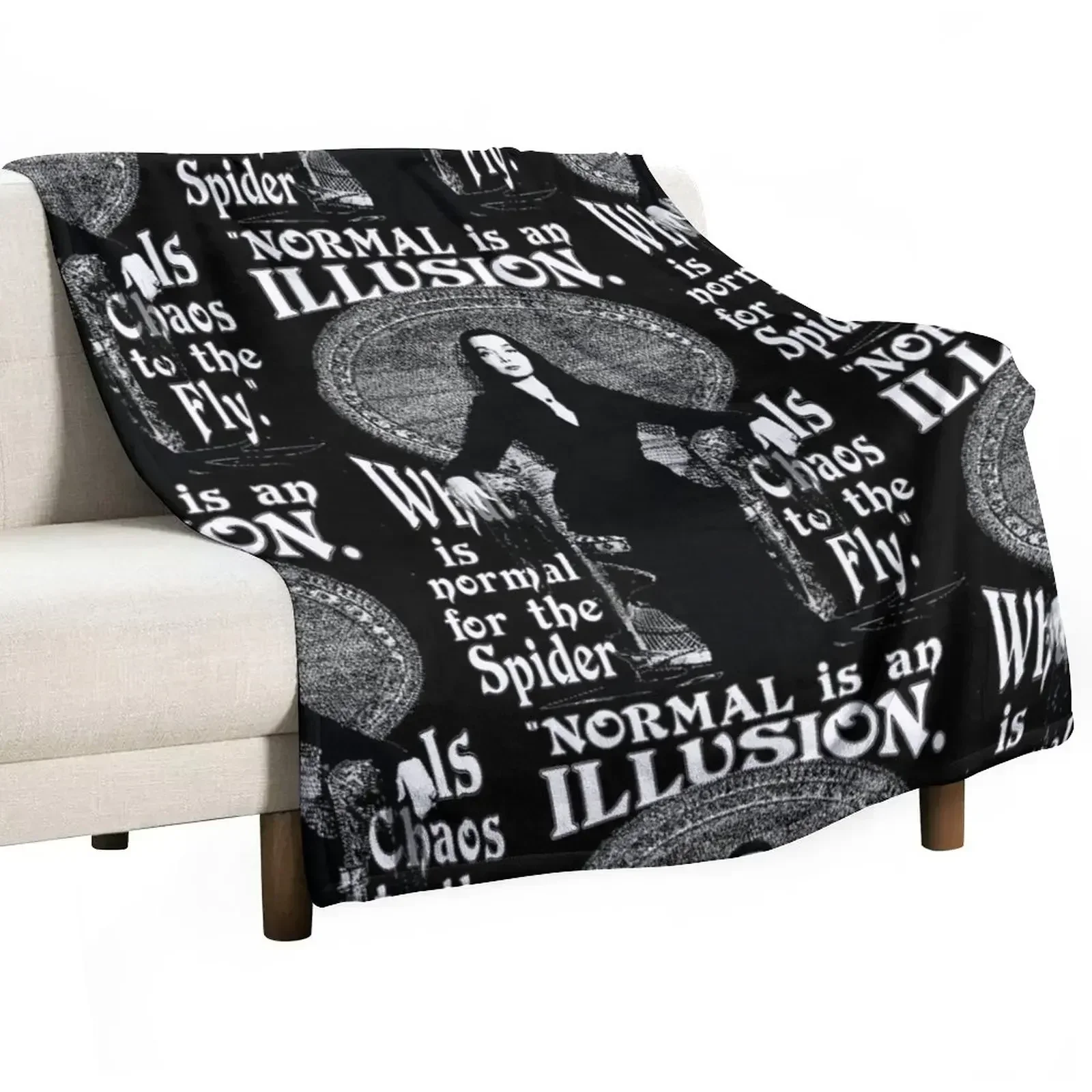 

Morticia Addams-Normal Is An Illusion... Throw Blanket Extra Large Throw Designers Blankets