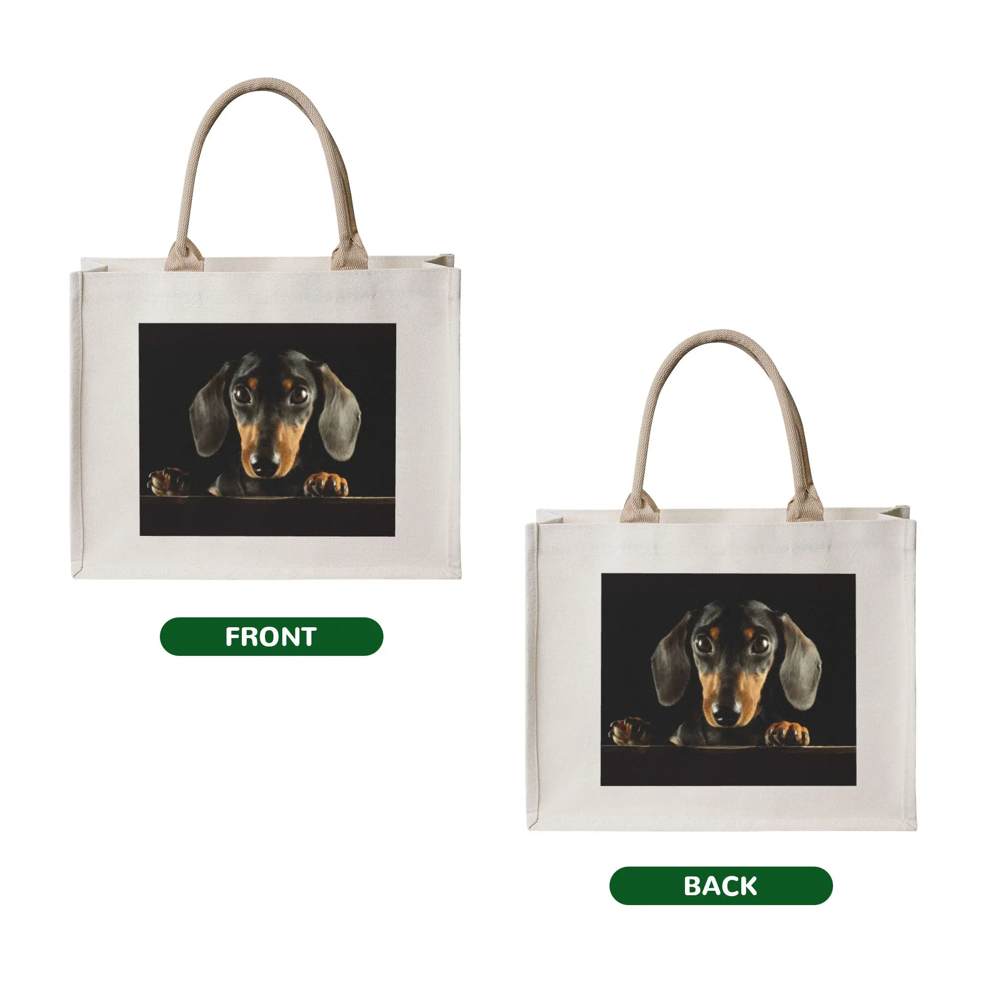 Cute Dachshund Dog Groceries Shopping Tote Bags Women Cute Puppy Pet Shoulder Shopper Bags Large Capacity Handbag
