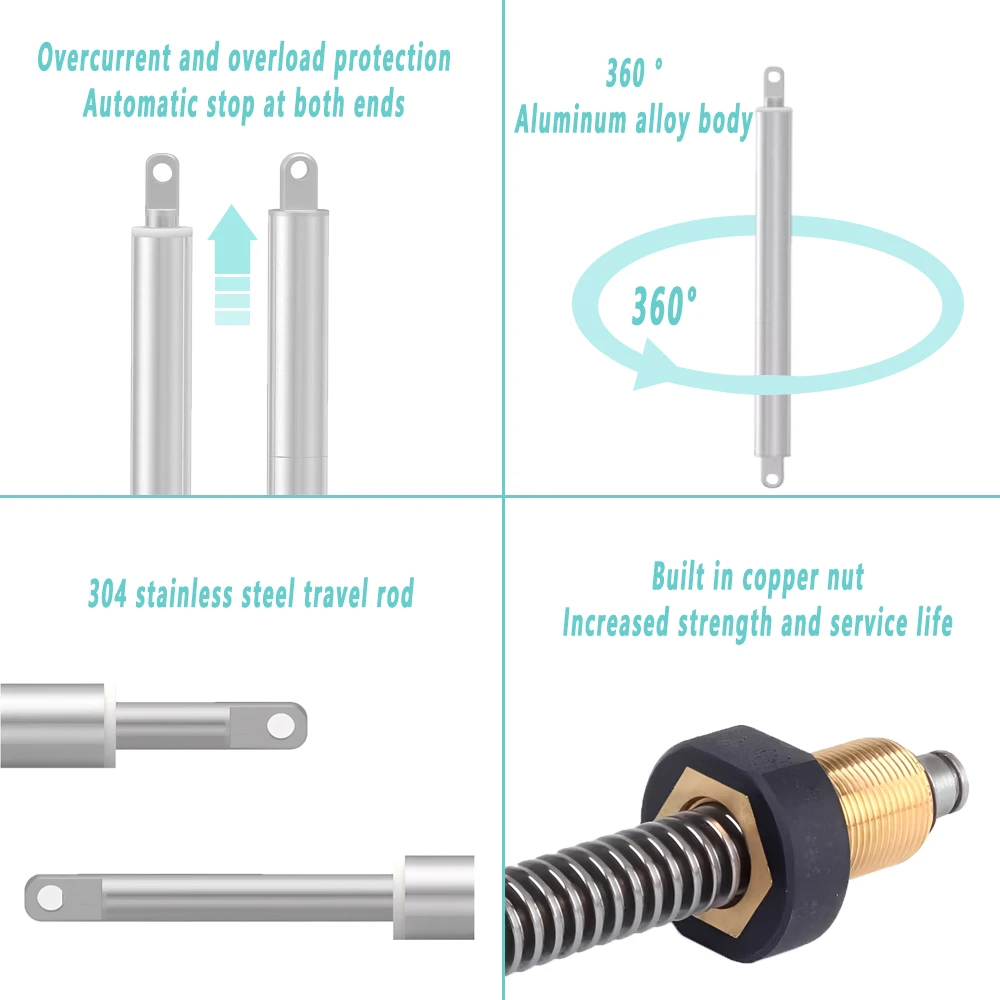 32 مللي متر القلم نوع عالية التوجه الخطي المحرك مع وحدة الحماية المعادن الكهربائية دفع قضيب ماكس تحميل 110 كجم 10-900 مللي متر للمنزل الذكي