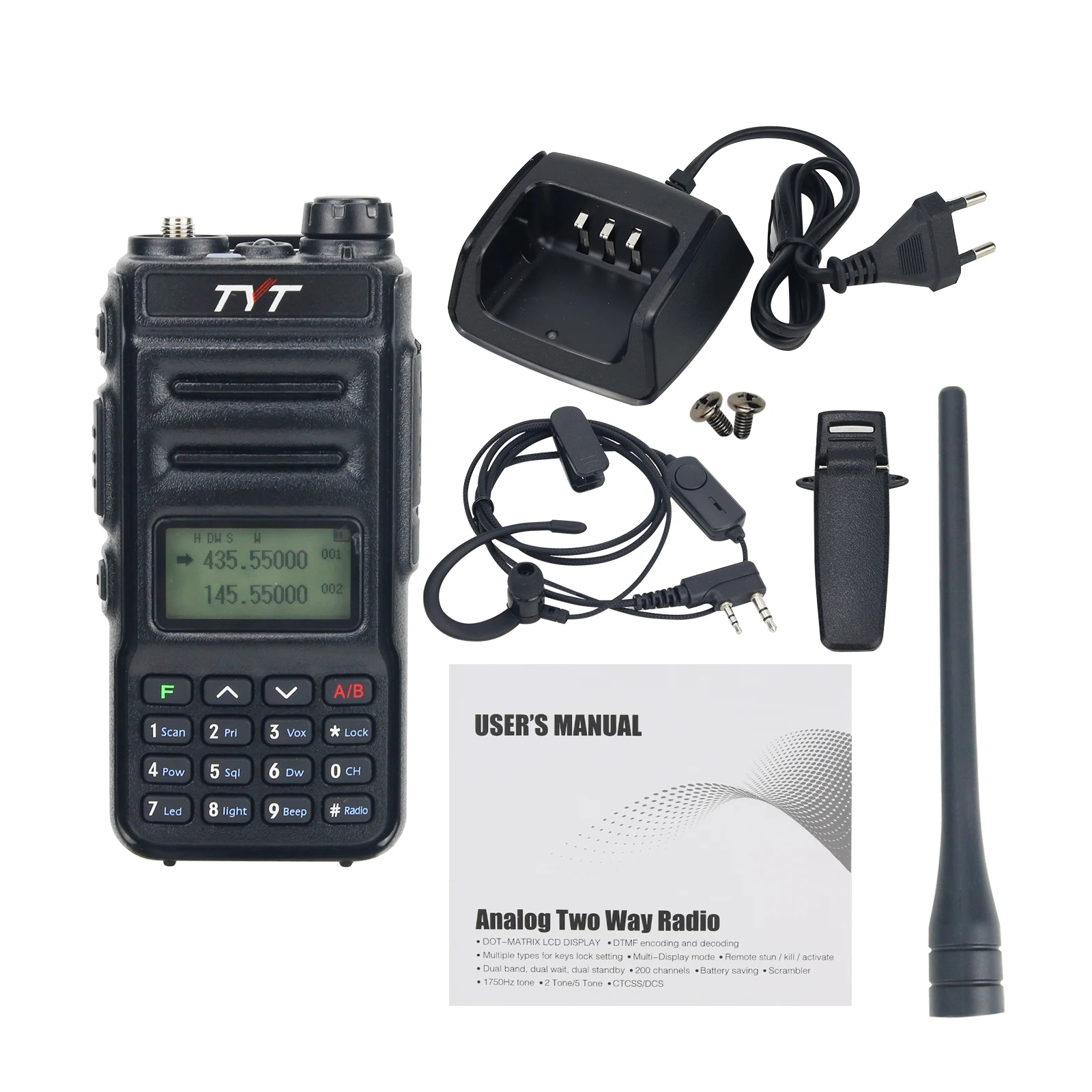 

TH-UV88 Walkie Talkie VHF UHF Radio 8W VHF UHF Transceiver w/ Earbud For Business Drivers