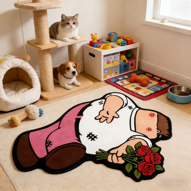 

Коврик VIKAMA в форме мультяшного персонажа для мальчиков, нескользящий, для спальни и гостиной, детский игровой коврик для ползания, декор для дома