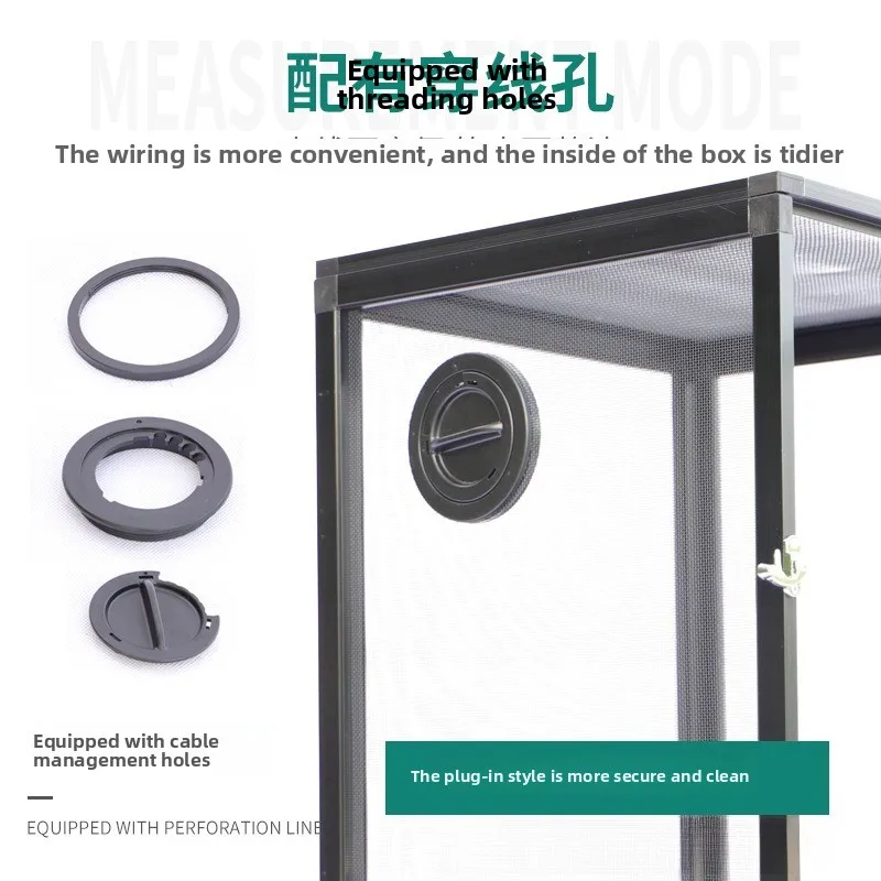 صندوق تغذية الحيوانات الأليفة الزحف، قفص شبكي من سبائك الألومنيوم، صندوق حيوانات أليفة زحف عازل للحرارة