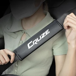 2Pcs Carbon Fiber Car Seatbelt Shoulder Protector Cover Safety Belt Ornament Interior For Chevrolet CRUZE Auto Accessories