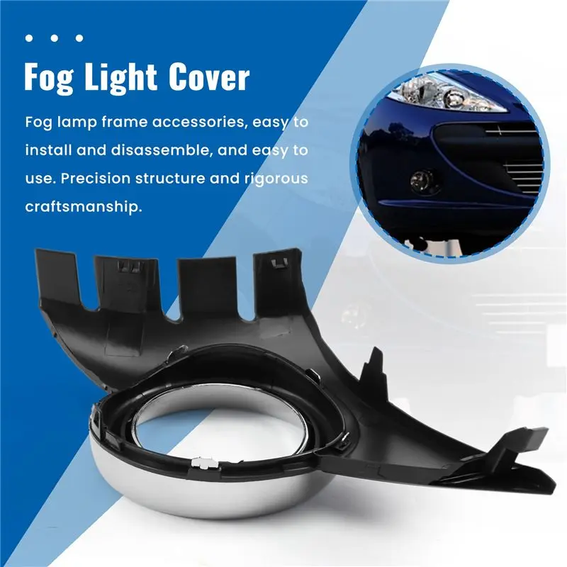 A13F-Car Front Fog Light Cover Chrome Foglights Frame Grill Auto Accessories For 207 Sport 2006-2009