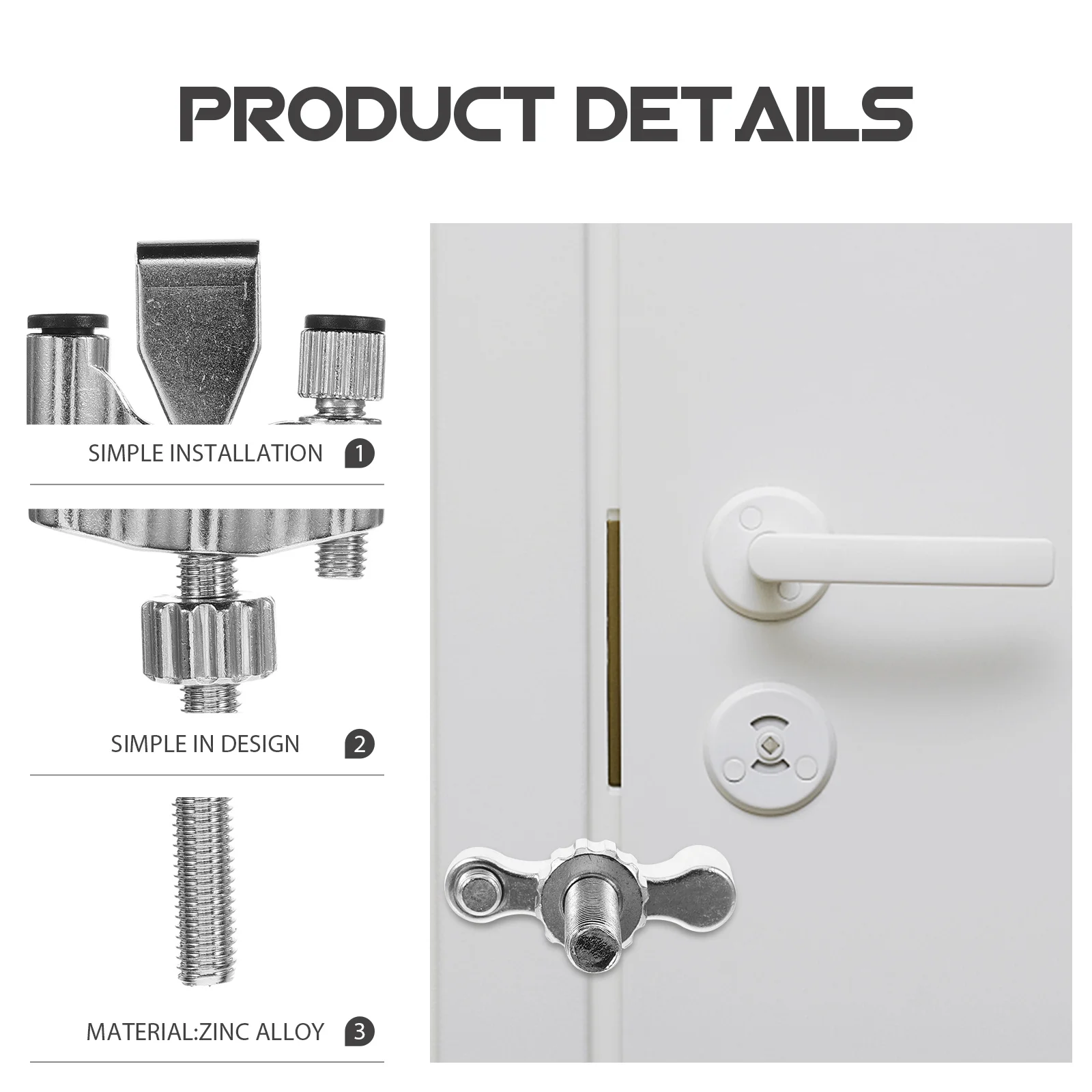 

1pcs Portable Door Lock Zinc Alloy Security Door Stopper For Hotel Apartment Dorm Home Travel Temporary Barricade Hardware Lock